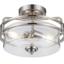 Wholesale 🧨 Patriot Lighting® Joska Brushed Nickel 2-Light Semi-Flush Mount Ceiling Light 🔔 12 Wholesale 🧨 Patriot Lighting® Joska Brushed Nickel 2-Light Semi-Flush Mount Ceiling Light 🔔 -Patriot Lighting Sales 20710 A