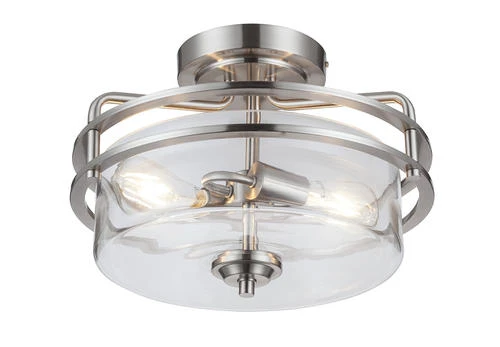 Wholesale 🧨 Patriot Lighting® Joska Brushed Nickel 2-Light Semi-Flush Mount Ceiling Light 🔔 5 Wholesale 🧨 Patriot Lighting® Joska Brushed Nickel 2-Light Semi-Flush Mount Ceiling Light 🔔 - Image 3