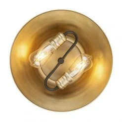 Best Sale 😉 Patriot Lighting® Kenneth Black & Gold 2-Light Flush Mount Ceiling Light 🔥 -Patriot Lighting Sales 20718 C