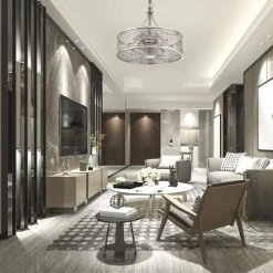 Best Sale ✨ Patriot Lighting™ Urbaine 24" Polished Nickel Fandelier ❤️ -Patriot Lighting Sales 31035 019 LW