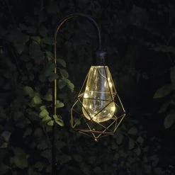 Buy 🤩 Patriot Lighting® Solar Integrated LED Vintage Cage Landscape Light - Assorted 👏 -Patriot Lighting Sales 343 4484 inuse closeup night 1