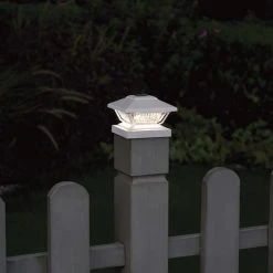 Best Sale 🛒 Patriot Lighting® Solar LED Lucy White Post Cap Landscape Light 2-Pack ❤️ -Patriot Lighting Sales 343 4528 scene on