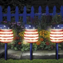 Brand new 👍 Patriot Lighting® Solar Integrated LED Patriotic Jar Landscape Light ✔️ -Patriot Lighting Sales 343 9105 P AP