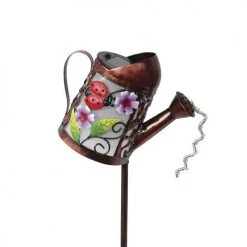 Buy ⭐ Patriot Lighting® Solar Integrated LED Watering Can Landscape Light - Assorted 🎉 -Patriot Lighting Sales 343 9111 solar watering can ladybug closeup