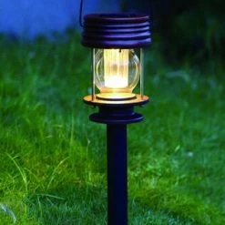 Best reviews of ❤️ Patriot Lighting® Solar Integrated LED Lignite Hanging Landscape Light ✔️ -Patriot Lighting Sales 3434449 night2