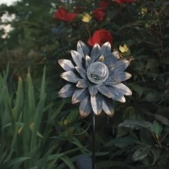 Budget 😀 Patriot Lighting® Solar Integrated LED Galvanized Flower Landscape Light ⭐ -Patriot Lighting Sales 3434503 P SC