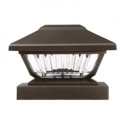Coupon 😉 Patriot Lighting® Solar LED Lucy Bronze Post Cap Landscape Light 2-Pack 💯 -Patriot Lighting Sales 3434527 SideView