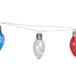 New ⭐ Patriot Lighting® 10' 8" 10-Light Red White Blue Patriotic Fairy String Light ⌛