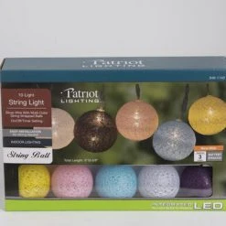 Discount ⌛ Patriot Lighting® 6' 10-5/8" 10-Light Battery-Powered Cotton Ball String Light 🎉 -Patriot Lighting Sales 3461142 Alt1