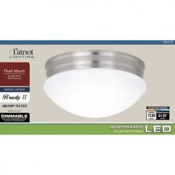 Best Pirce ❤️ Patriot Lighting® Brady II Brushed Nickel Integrated LED Flush Mount Ceiling Light 😍 -Patriot Lighting Sales 3482118 Alt7