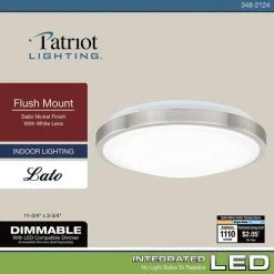 Best reviews of ⌛ Patriot Lighting® Lato Satin Nickel Integrated LED Flush Mount Ceiling Light ✨ -Patriot Lighting Sales 3482124 Alt7