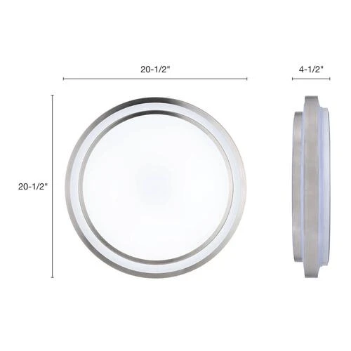 Budget 🥰 Patriot Lighting® Helos 20-1/2" Satin Nickel LED Flush Mount Ceiling Light 🛒 6 Budget 🥰 Patriot Lighting® Helos 20-1/2" Satin Nickel LED Flush Mount Ceiling Light 🛒 - Image 4