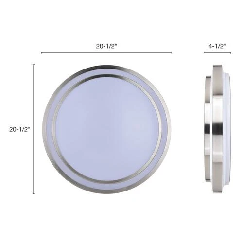 Budget 🥰 Patriot Lighting® Helos 20-1/2" Satin Nickel LED Flush Mount Ceiling Light 🛒 7 Budget 🥰 Patriot Lighting® Helos 20-1/2" Satin Nickel LED Flush Mount Ceiling Light 🛒 - Image 5