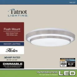 Budget 🥰 Patriot Lighting® Helos 20-1/2" Satin Nickel LED Flush Mount Ceiling Light 🛒 17 Budget 🥰 Patriot Lighting® Helos 20-1/2" Satin Nickel LED Flush Mount Ceiling Light 🛒 -Patriot Lighting Sales 3482127 Alt7
