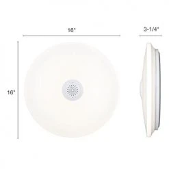 Top 10 🎉 Patriot Lighting® Clef White Integrated LED Bluetooth® Speaker Flush Mount Ceiling Light 💯 -Patriot Lighting Sales 3482128 Alt3
