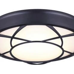 Coupon ✔️ Patriot Lighting® Evie Matte Black Integrated LED Flush Mount Ceiling Light 🎁