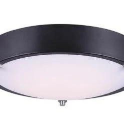 Coupon ✨ Patriot Lighting® Maeve Matte Black/Brushed Nickel Integrated LED Flush Mount Ceiling Light 🔥