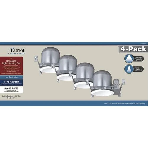 Cheapest 🔥 Patriot Lighting® 6" New Construction Airtight Recessed Light Housing With Baffle Trim - 4 Pack 🌟 6 Cheapest 🔥 Patriot Lighting® 6" New Construction Airtight Recessed Light Housing With Baffle Trim - 4 Pack 🌟 - Image 4