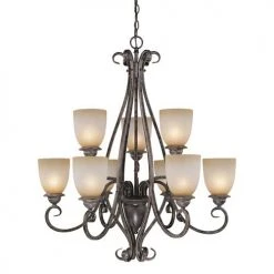 Best reviews of 🔥 Patriot Lighting® Mont Blanc 9-Light Aztec Bronze Chandelier 🔥