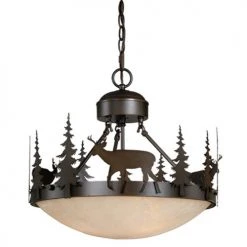 Hot Sale ⌛ Patriot Lighting® Bryce Burnished Bronze 3-Light Pendant/Semi-Flush Mount Ceiling Light 😍