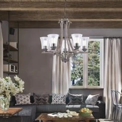 Best reviews of ✨ Patriot Lighting® Elegant Home Collette 5-Light Distressed Faux Wood & Brushed Pewter Chandelier 🛒 -Patriot Lighting Sales 351 8467 IU