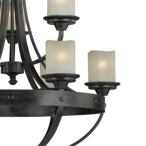 New 👏 Patriot Lighting® Lancaster 9-Light Black Walnut Chandelier ❤️ 4 New 👏 Patriot Lighting® Lancaster 9-Light Black Walnut Chandelier ❤️ - Image 2
