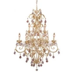 Best Sale 👏 Patriot Lighting® Newcastle 9-Light Gilded White Gold Chandelier ⌛