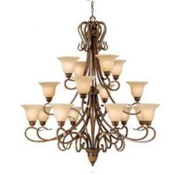 Promo ⌛ Patriot Lighting® Berkeley 16-Light Aged Walnut Chandelier ⭐