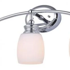 New ✨ Patriot Lighting® Palms Chrome 3-Light Vanity Light With Outlet ⌛