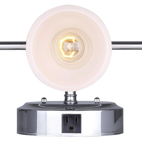 New ✨ Patriot Lighting® Palms Chrome 3-Light Vanity Light With Outlet ⌛ 6 New ✨ Patriot Lighting® Palms Chrome 3-Light Vanity Light With Outlet ⌛ - Image 4