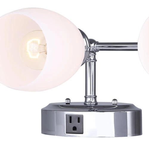 New ✨ Patriot Lighting® Palms Chrome 3-Light Vanity Light With Outlet ⌛ 8 New ✨ Patriot Lighting® Palms Chrome 3-Light Vanity Light With Outlet ⌛ - Image 6