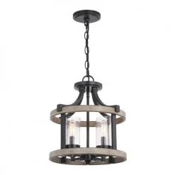 Best reviews of ❤️ Patriot Lighting® Elegant Home Brooklyn Natural Iron & Distressed Faux Wood 4-Light Pendant ⭐ -Patriot Lighting Sales 3518367 Alt2