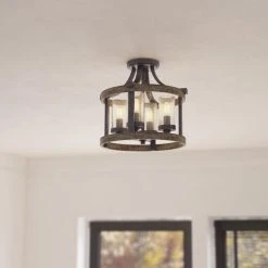 Best reviews of ❤️ Patriot Lighting® Elegant Home Brooklyn Natural Iron & Distressed Faux Wood 4-Light Pendant ⭐ -Patriot Lighting Sales 3518367 Alt4