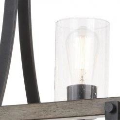 Flash Sale 🔔 Patriot Lighting® Elegant Home Brooklyn Natural Iron & Distressed Faux Wood 3 Light Island Light 😉 -Patriot Lighting Sales 3518370 Alt3