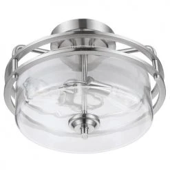 Wholesale 🧨 Patriot Lighting® Joska Brushed Nickel 2-Light Semi-Flush Mount Ceiling Light 🔔