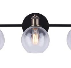 Best deal ✔️ Patriot Lighting® Karris Matte Black & Gold 3-Light Vanity Light ⌛