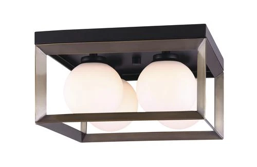 Cheap 😉 Patriot Lighting® Ottilee Matte Black & Gold 4-Light Flush Mount Ceiling Light ⌛ 3 Cheap 😉 Patriot Lighting® Ottilee Matte Black & Gold 4-Light Flush Mount Ceiling Light ⌛