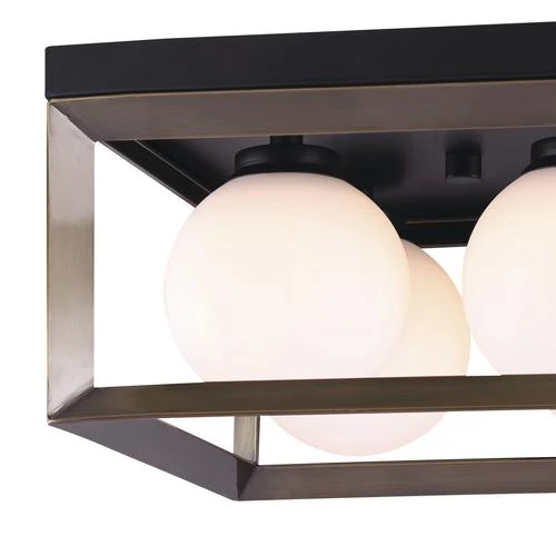 Cheap 😉 Patriot Lighting® Ottilee Matte Black & Gold 4-Light Flush Mount Ceiling Light ⌛ 4 Cheap 😉 Patriot Lighting® Ottilee Matte Black & Gold 4-Light Flush Mount Ceiling Light ⌛ - Image 2