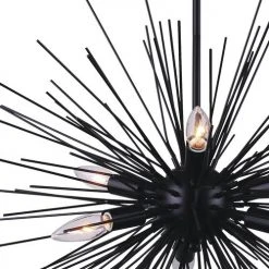 Hot Sale 😍 Patriot Lighting® Kelton Matte Black 6-Light Pendant 🤩 -Patriot Lighting Sales 3518462 DETAIL