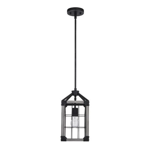 Buy ⌛ Patriot Lighting® Elegant Home Levon Weathered Gray Faux Wood & Black 1-Light Mini Pendant ✨ 5 Buy ⌛ Patriot Lighting® Elegant Home Levon Weathered Gray Faux Wood & Black 1-Light Mini Pendant ✨ - Image 3