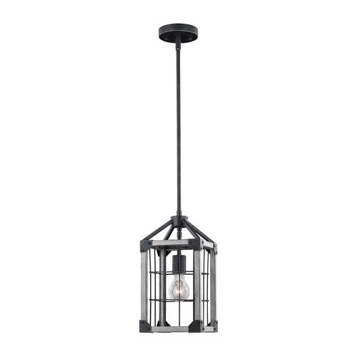 Buy ⌛ Patriot Lighting® Elegant Home Levon Weathered Gray Faux Wood & Black 1-Light Mini Pendant ✨ 3 Buy ⌛ Patriot Lighting® Elegant Home Levon Weathered Gray Faux Wood & Black 1-Light Mini Pendant ✨