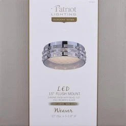 Hot Sale 🌟 Patriot Lighting® Elegant Home Weaver Integrated LED Flush Mount Ceiling Light ❤️ -Patriot Lighting Sales 3518471 Alt4