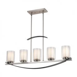 Wholesale 🎁 Patriot Lighting® Lief Satin Nickel And Graphite 5 Light Island Light ✔️