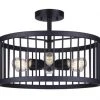 Budget 👏 Patriot Lighting® Tim Matte Black 6-Light Semi-Flush Mount Ceiling Light ⌛ -Patriot Lighting Sales 3518479