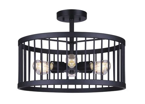 Budget 👏 Patriot Lighting® Tim Matte Black 6-Light Semi-Flush Mount Ceiling Light ⌛ 3 Budget 👏 Patriot Lighting® Tim Matte Black 6-Light Semi-Flush Mount Ceiling Light ⌛
