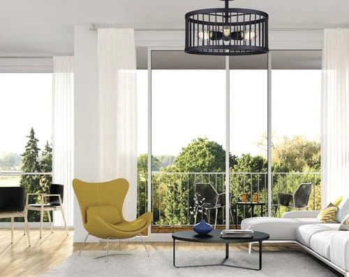 Budget 👏 Patriot Lighting® Tim Matte Black 6-Light Semi-Flush Mount Ceiling Light ⌛ 5 Budget 👏 Patriot Lighting® Tim Matte Black 6-Light Semi-Flush Mount Ceiling Light ⌛ - Image 3