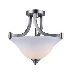 New 😀 Patriot Lighting® Dee Brushed Nickel 2-Light Semi-Flush Mount Ceiling Light 🥰