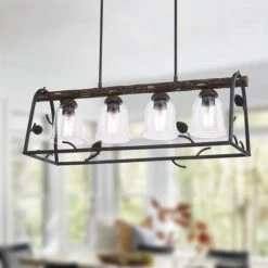 Discount 💯 Patriot Lighting® Spruce Black Walnut 4-Light Island Light ❤️ -Patriot Lighting Sales 3518602 Alt4 1