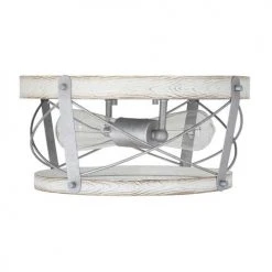 Promo 🛒 Patriot Lighting® Bea White Wash Faux Wood & Galvanized 2-Light Flush Mount Ceiling Light 🔔 -Patriot Lighting Sales 3518607 Alt1