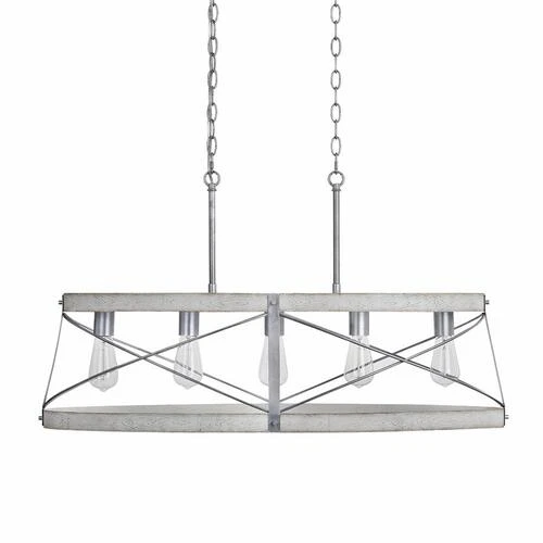 Deals ⌛ Patriot Lighting® Bea White Wash Faux Wood And Galvanized 5-Light Island Light ❤️ 5 Deals ⌛ Patriot Lighting® Bea White Wash Faux Wood And Galvanized 5-Light Island Light ❤️ - Image 3